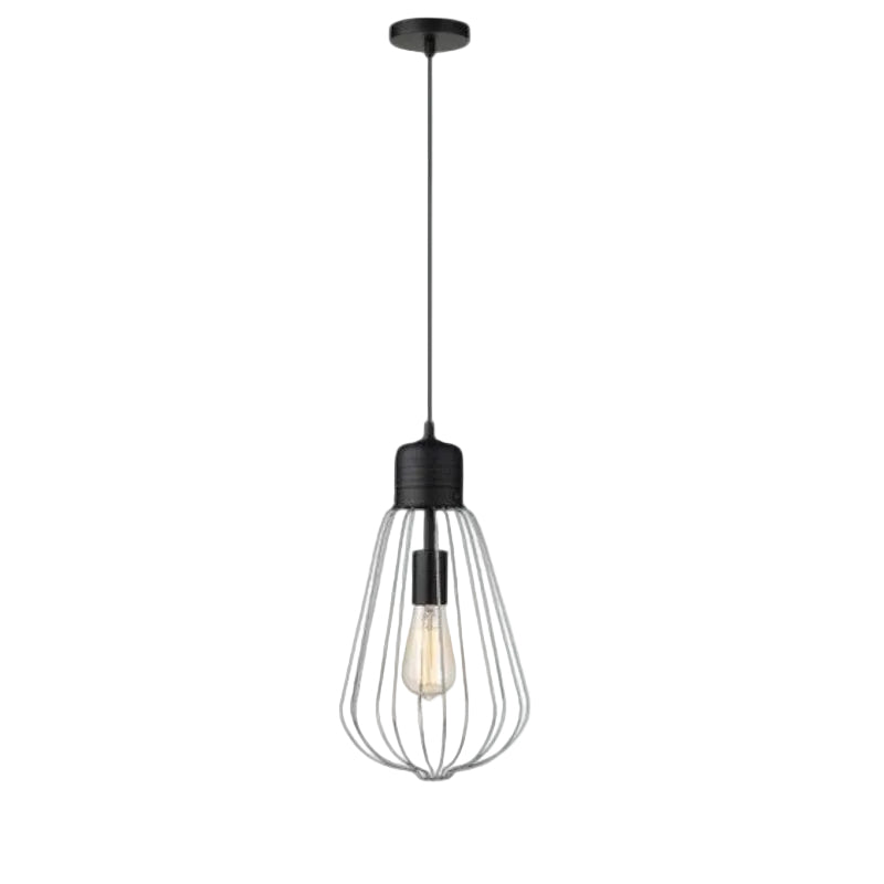 Brightstar PEN204 BLACK Metal Pendant with Chrome Frame Black