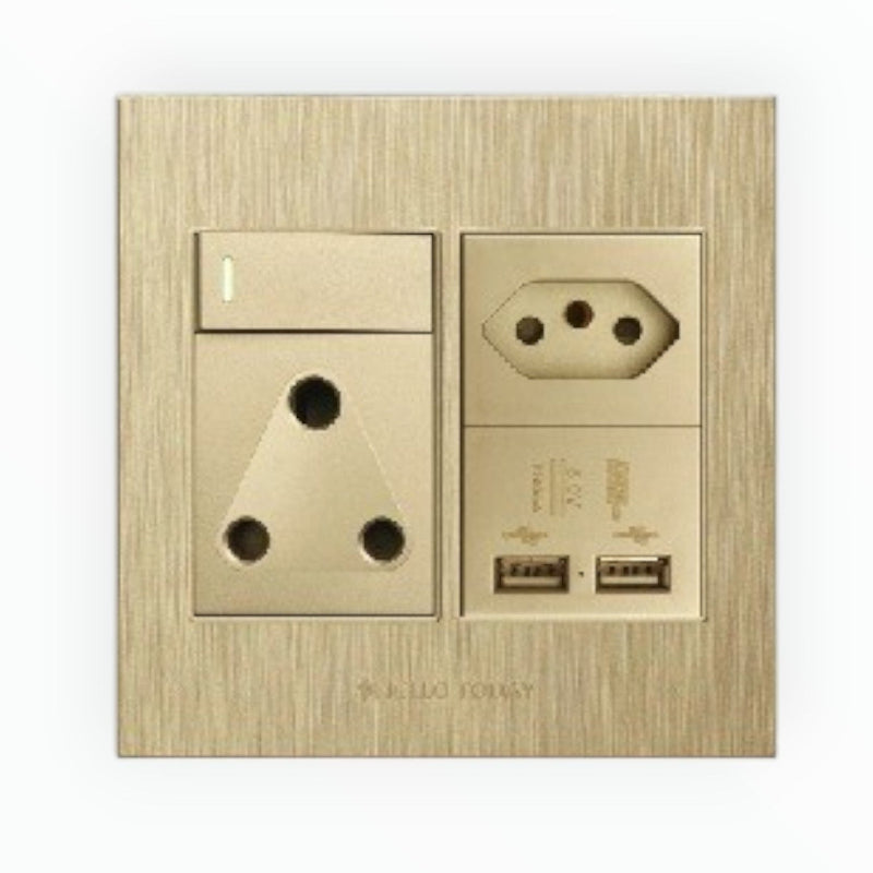 Plug Socket 4x4 SA/Euro/USB S12-211
