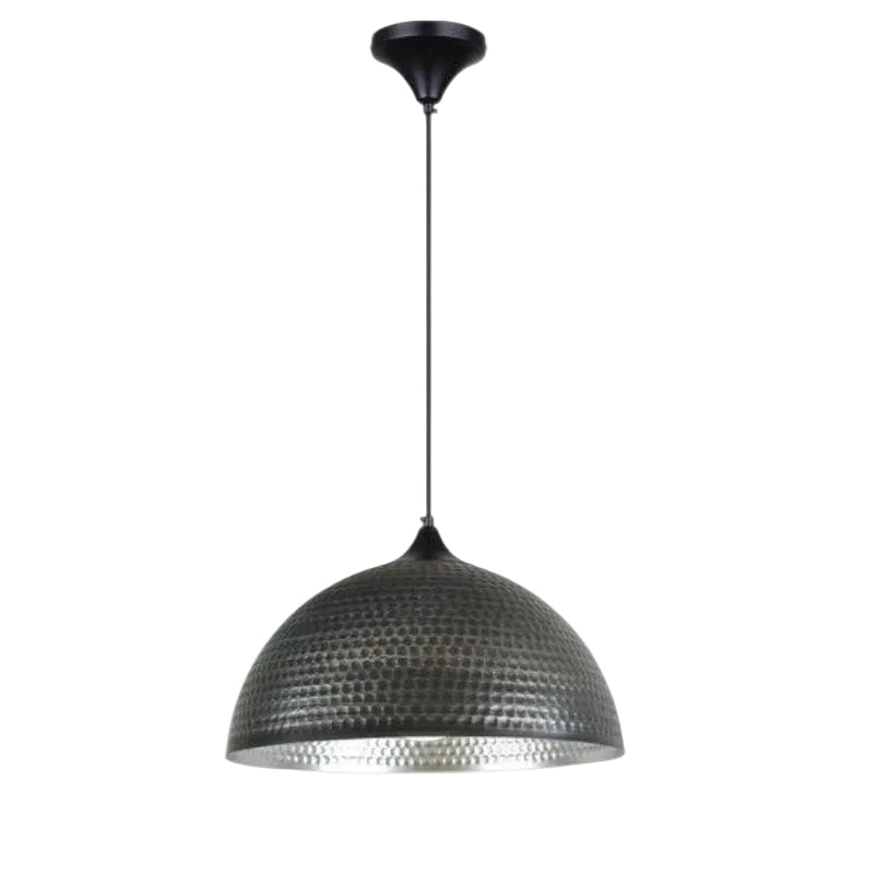 Brightstar PEN942 SL/AQ Metal Pendant with Hammered Metal Dome.