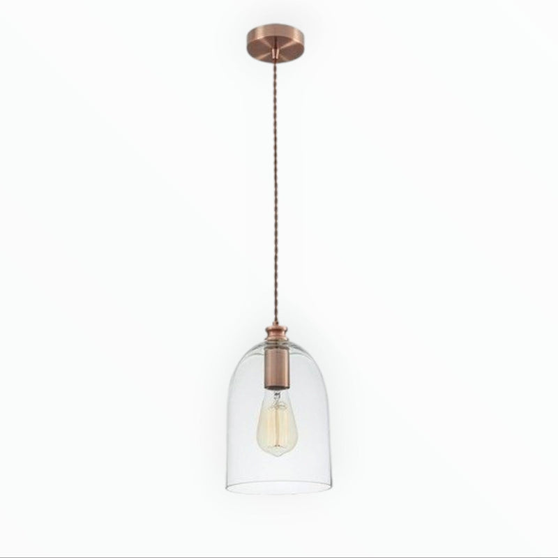 Brightstar PEN534 CLEAR Red Bronze Cord Pendant with Clear Glass