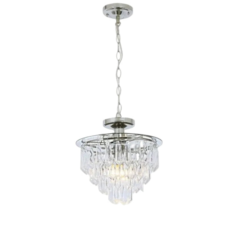 Brightstar PEN334/1 Polished Chrome Pendant with Clear Acrylic Crystals