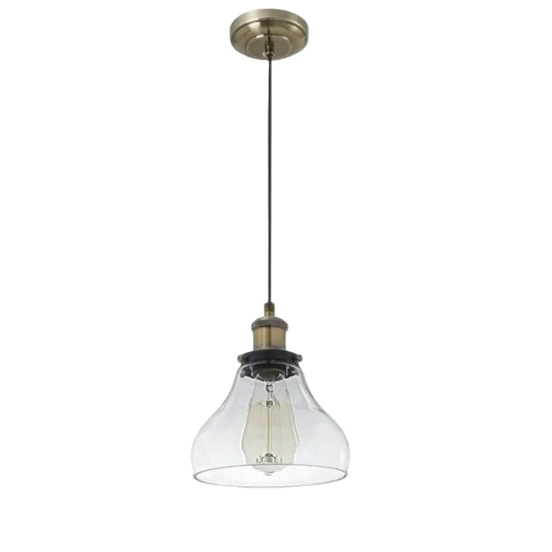 Brightstar PEN920/1 CLEAR Antique Brass Pendant with Clear Glass
