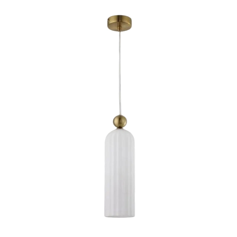 Brightstar PEN854 WHITE Metal Pendant with White Fluted Glass.