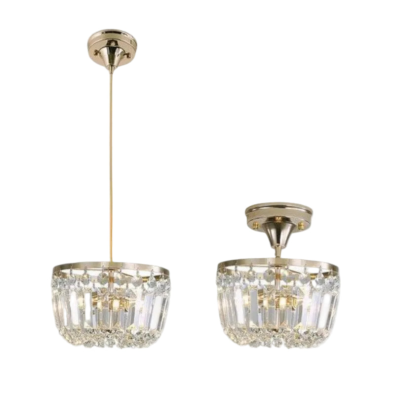Brightstar PEN828 GOLD 2 in 1 Pendant and Ceiling Light Metal and Crystal Fitting with Gold Cable Gold.