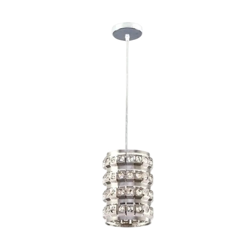 Brightstar PEN908 CHROME Polished Stainless Steel Pendant with Acrylic Crystals.
