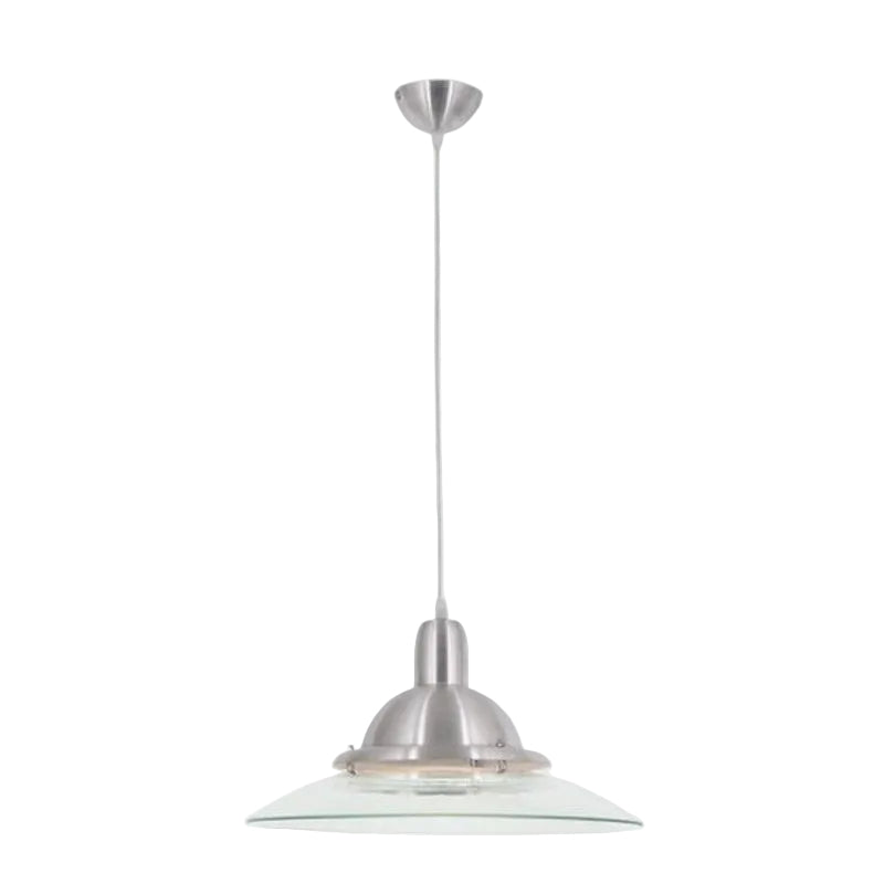 Brightstar PEN270/1 CLEAR Aluminium and Clear Glass Pendant