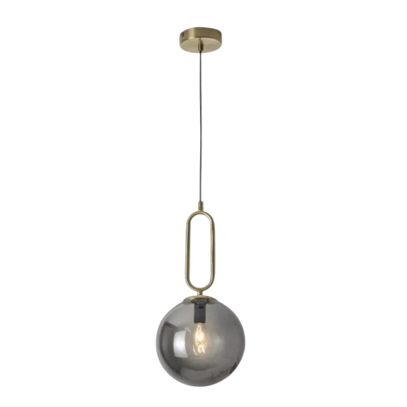Brightstar PEN463 GM/SM Gold Colour Metal Pendant with Smoke Colour Glass
