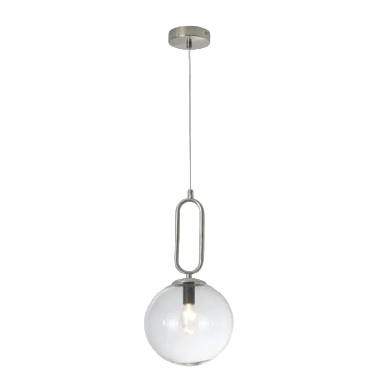 Brightstar PEN462 SATIN Satin Chrome Pendant with Clear Glass.
