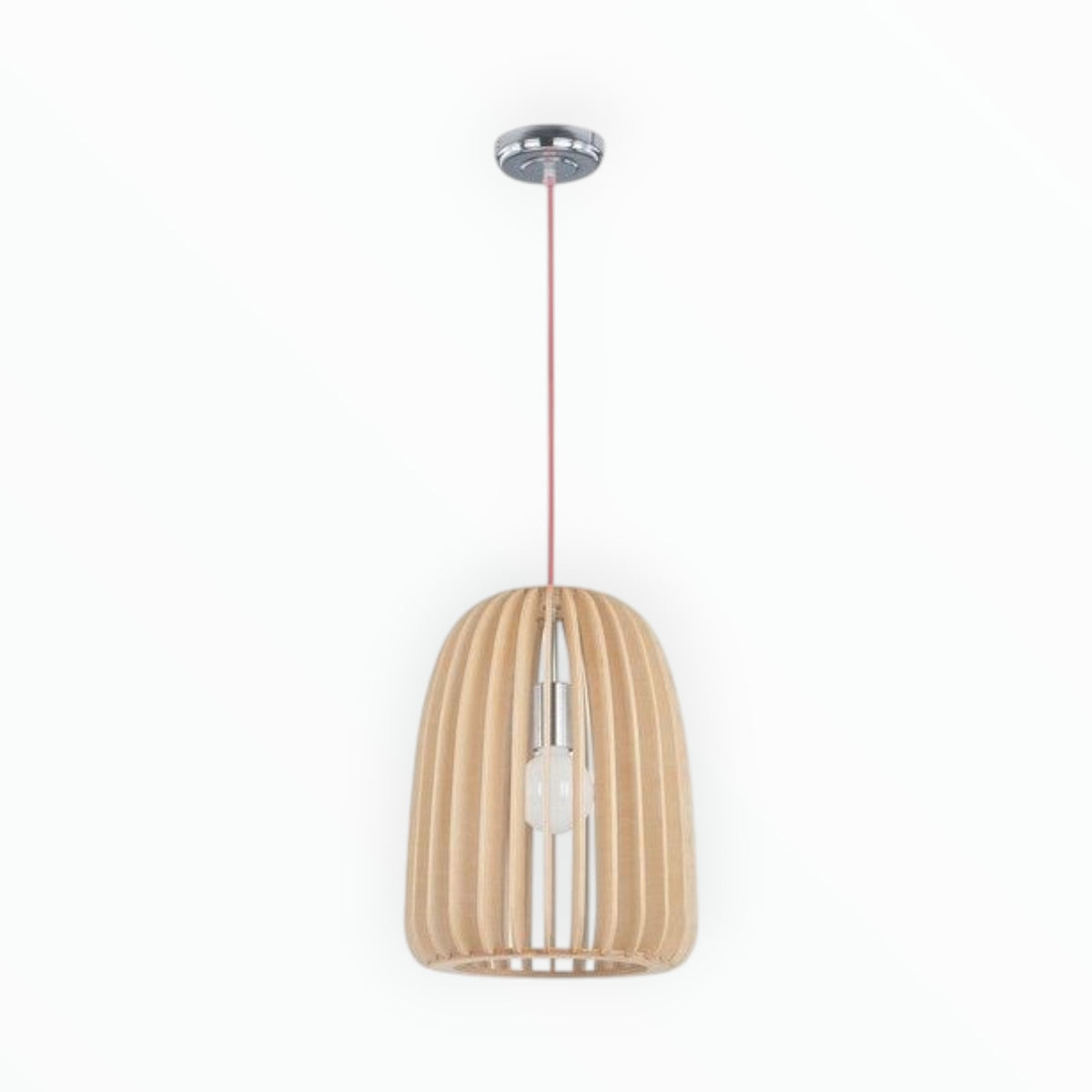 Brightstar PEN445 WOOD Polished Chrome Pendant with Wood
