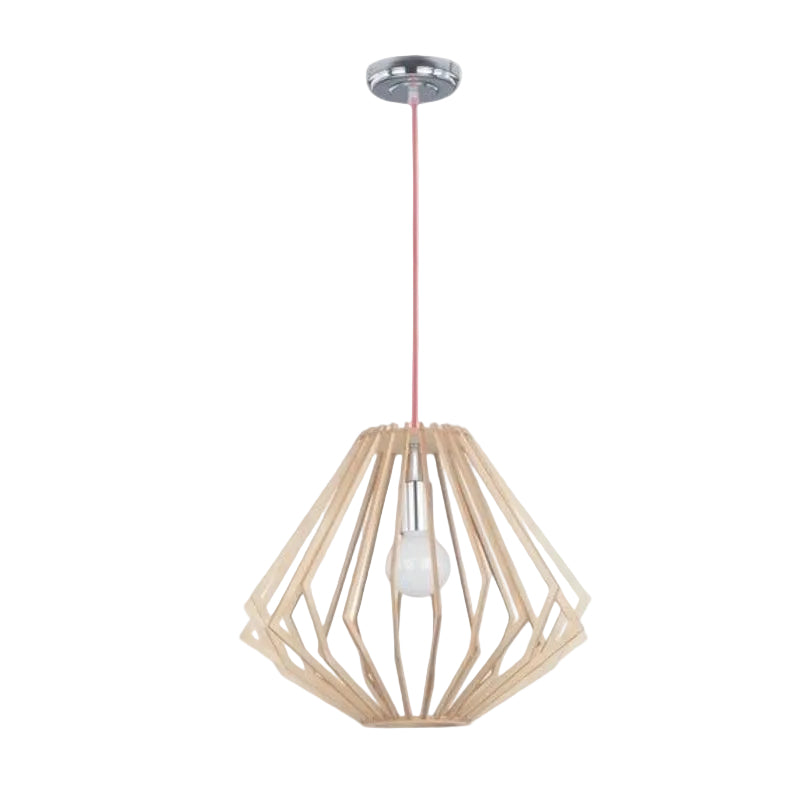Brightstar PEN444 WOOD Polished Chrome Pendant with Wood