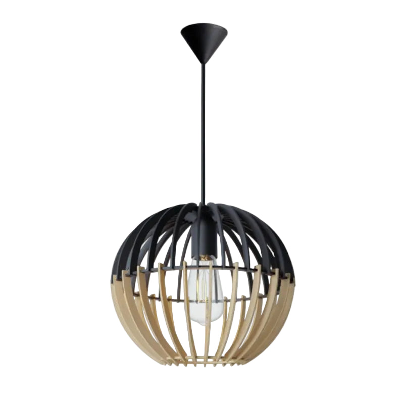 Brightstar PEN811 Bamboo Marble Wood Finish and Wood Pendant 60W (LED or CFL only) Natural/Black.