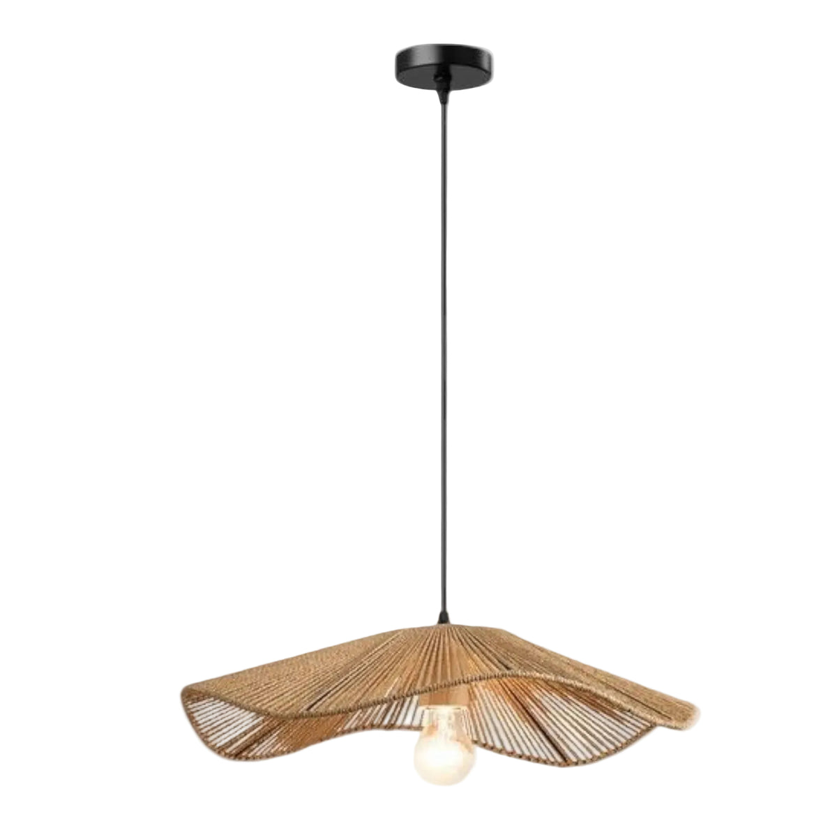 Brightstar PEN958 STRING Metal and Paper String Pendant with Wood Lampholder