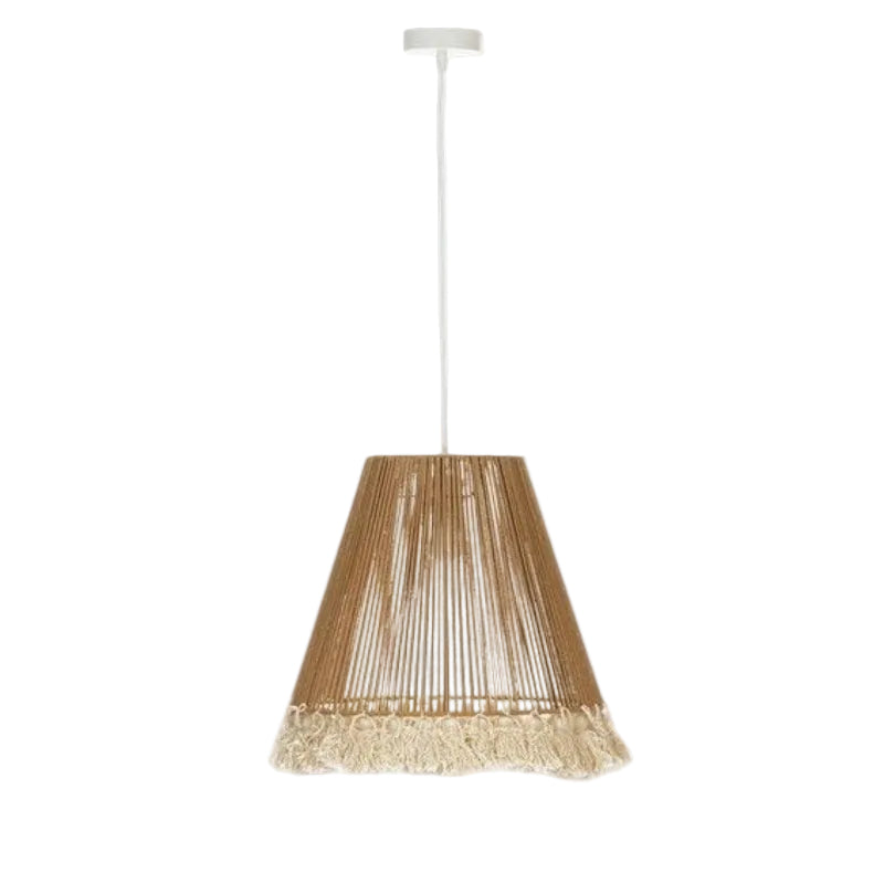 Brightstar PEN883 NATURAL Iron and Rope Pendant with Tassles E27 Led Only Natural