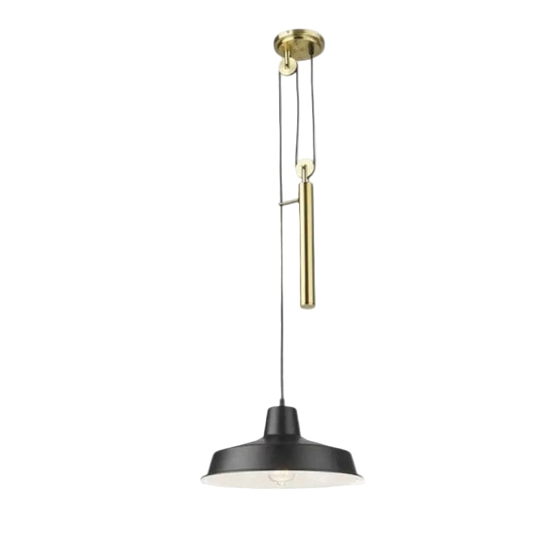 Brightstar PEN872 BRASS/BLACK Metal Pendant with White Inner Antique and Black