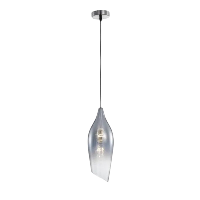 Brightstar PEN554/1 SMOKE Satin Nickel Pendant with Smoke Colour Glass Smoke