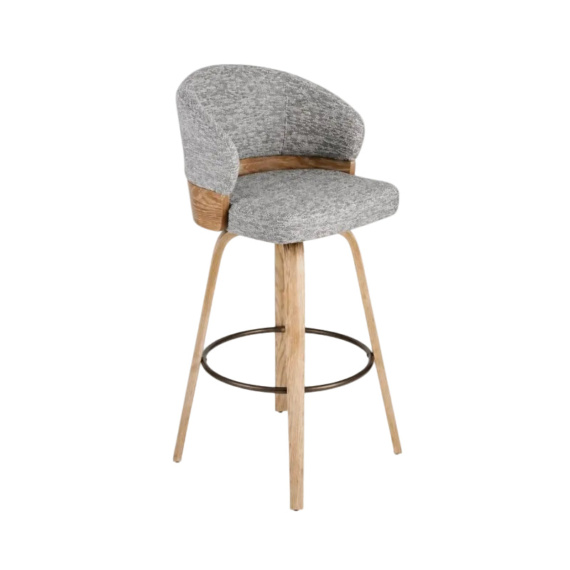 Bar Stool White+Grey Fabric JY3250X-M