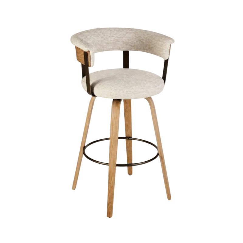 Bar Stool White+Beige Fabric JY3253X-M