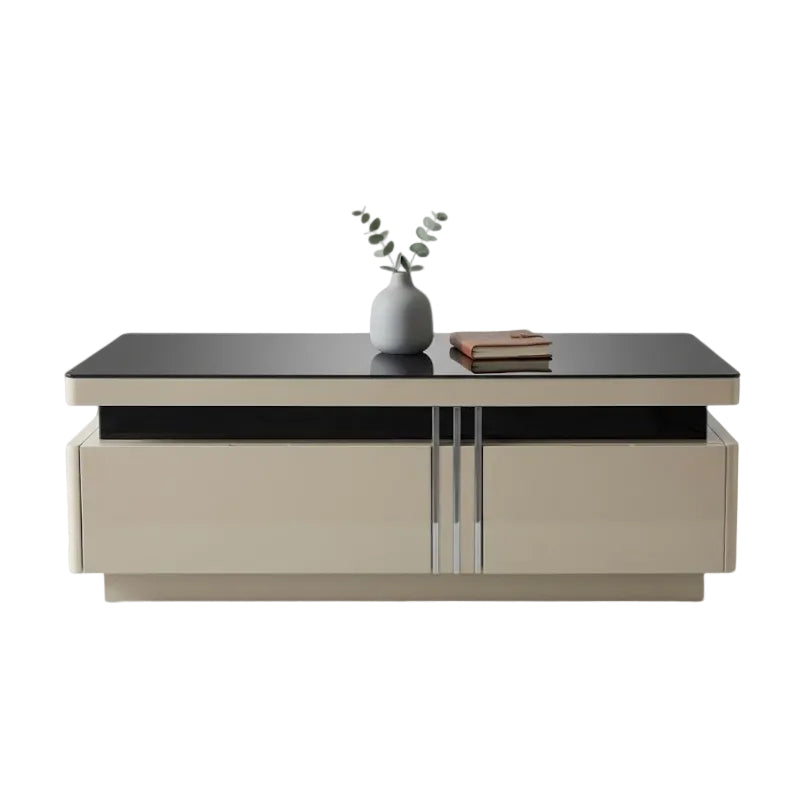 Contessa Coffee Table 92245-CTGY Gloss Grey & Black Metal.