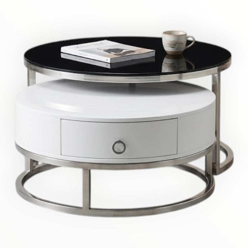 Aria Round Coffee Table 90371-CTWT/SV 2pc.