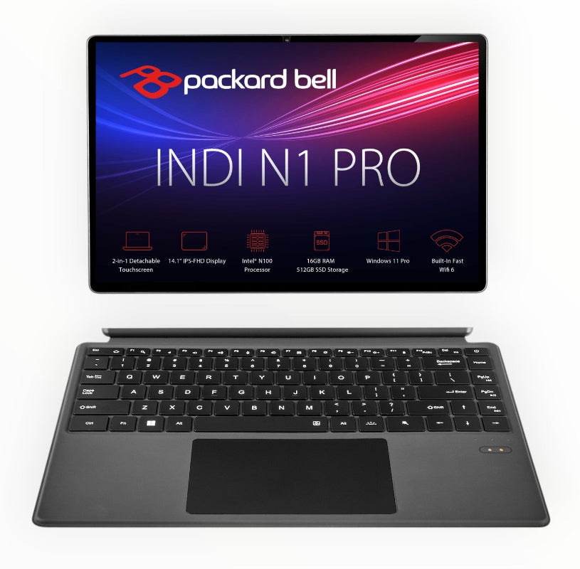 Packard Bell Indi N1 14.1" 2in1 Detachable Windows11 Pro 16GB + 512GB SSD