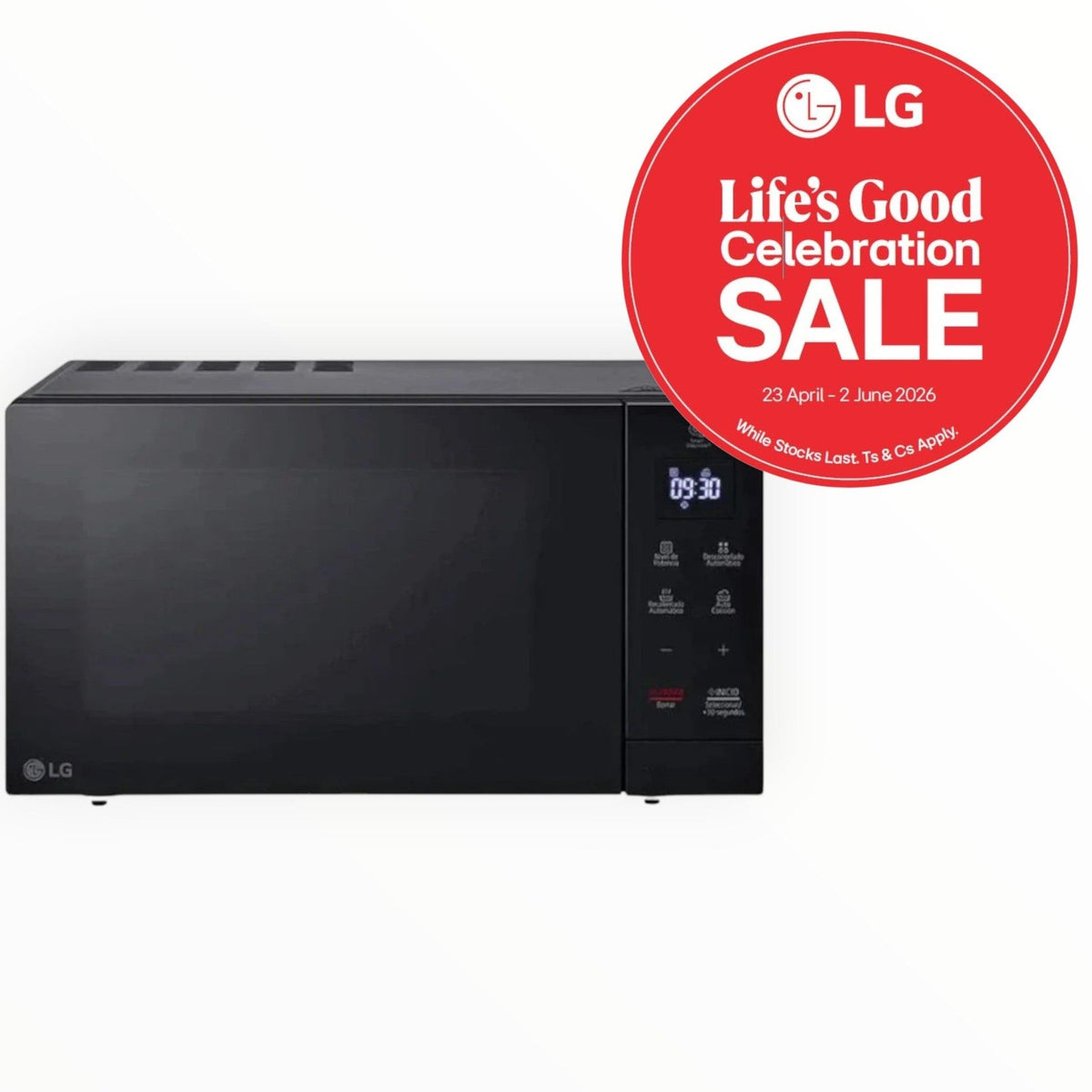 LG 30L Black Solo Microwave MS3032JAS.BBKQSAF.