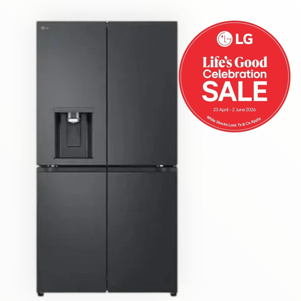 LG 561L Essence Black Steel Side-By-Side Fridge - GC-L24FFCFB.AEVQESA.