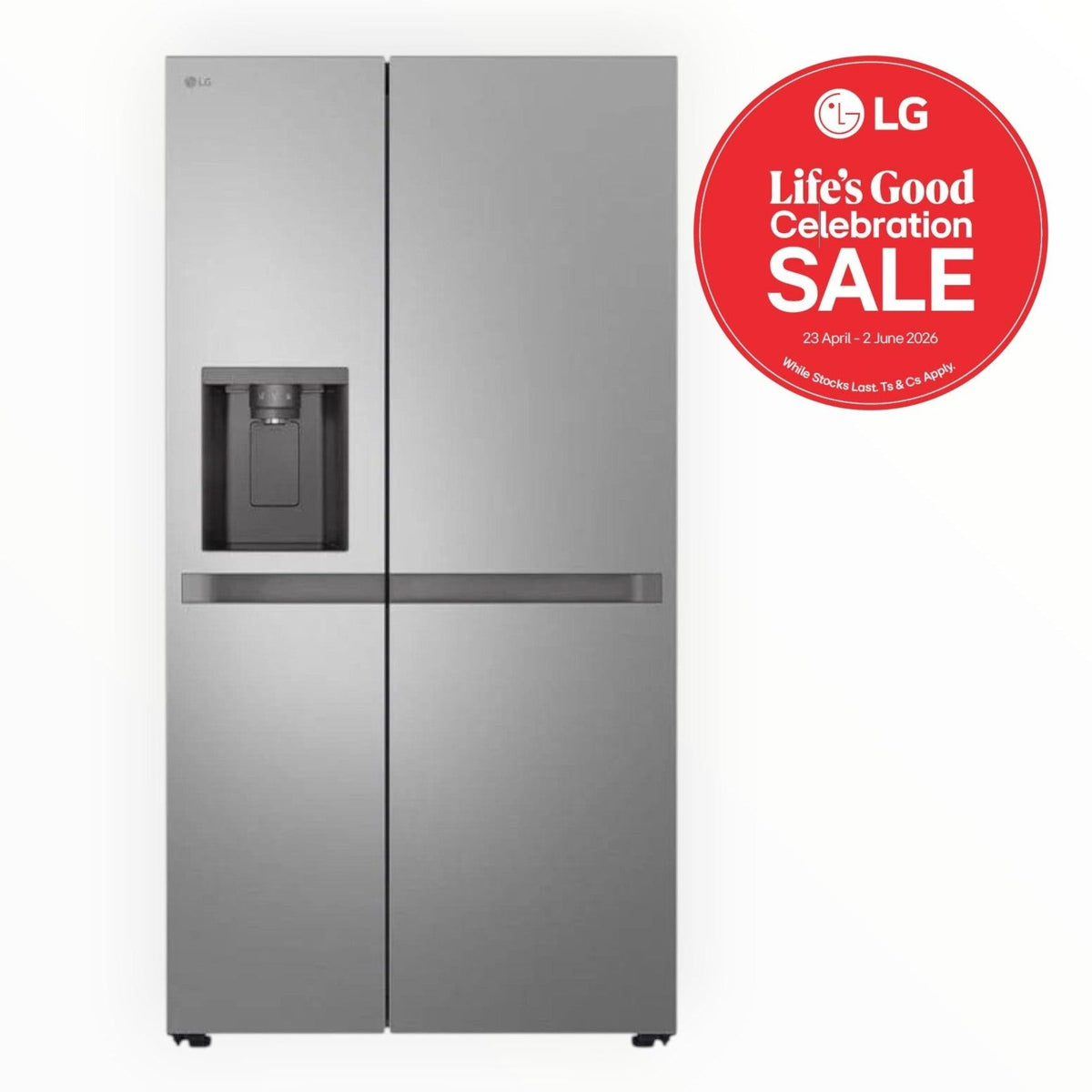 LG 625L Silver Non Plumbed Side by Side Fridge Freezer GC-L257KLKW.APYQESA