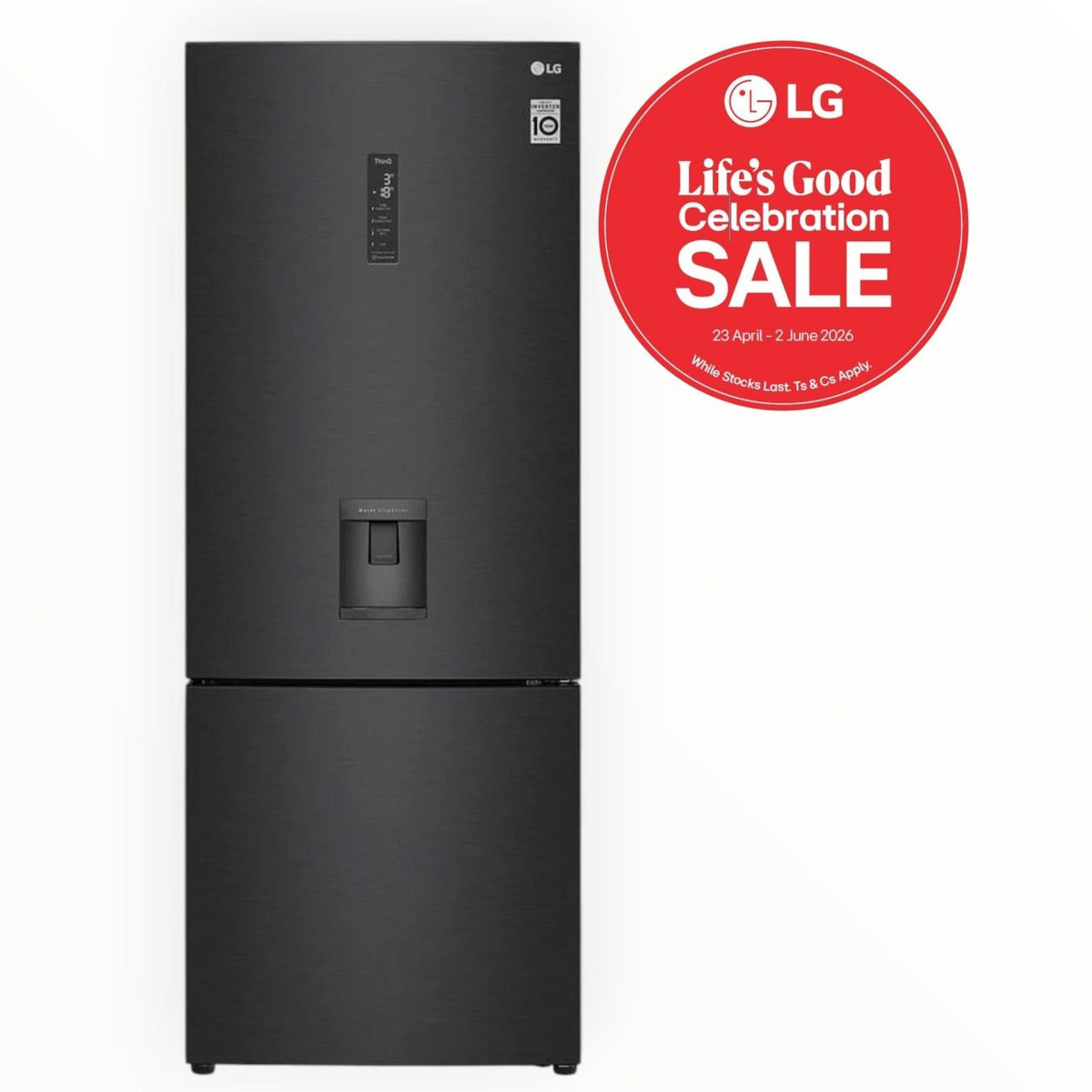LG 446L Black Combi Fridge Freezer GC-F569NQHM.AMCQESA.