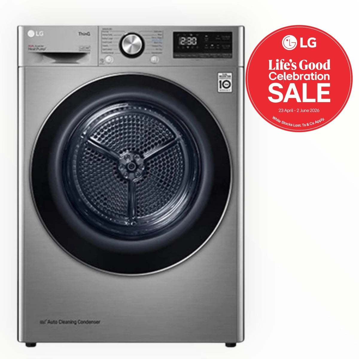 LG 9kg Dual Inverter Heat Pump Dryer ThinQ RH90V9PV8N.BPTQESA