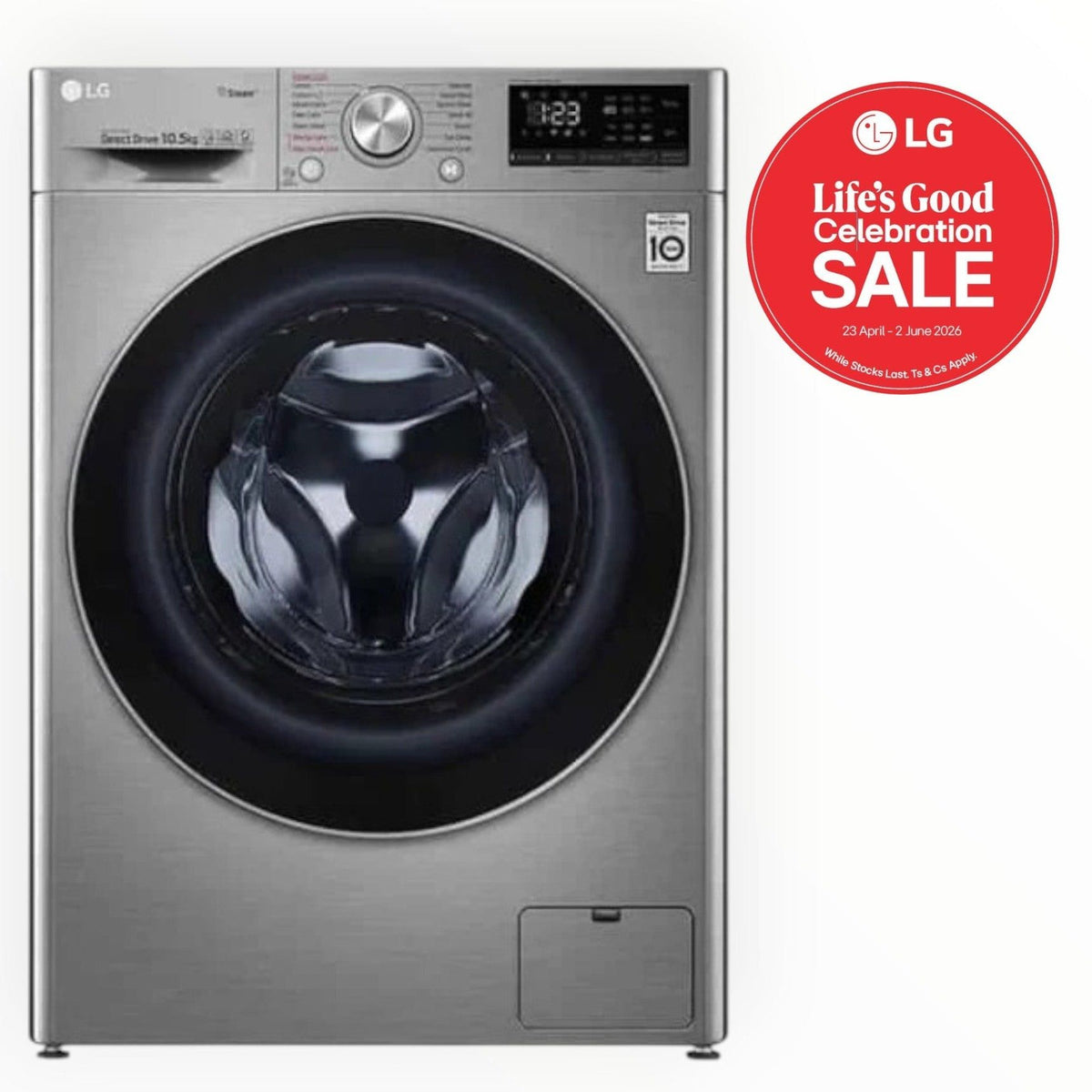 LG 10.5KG Silver Vivace Front Loader F4V5RYP2T.ASSQESA