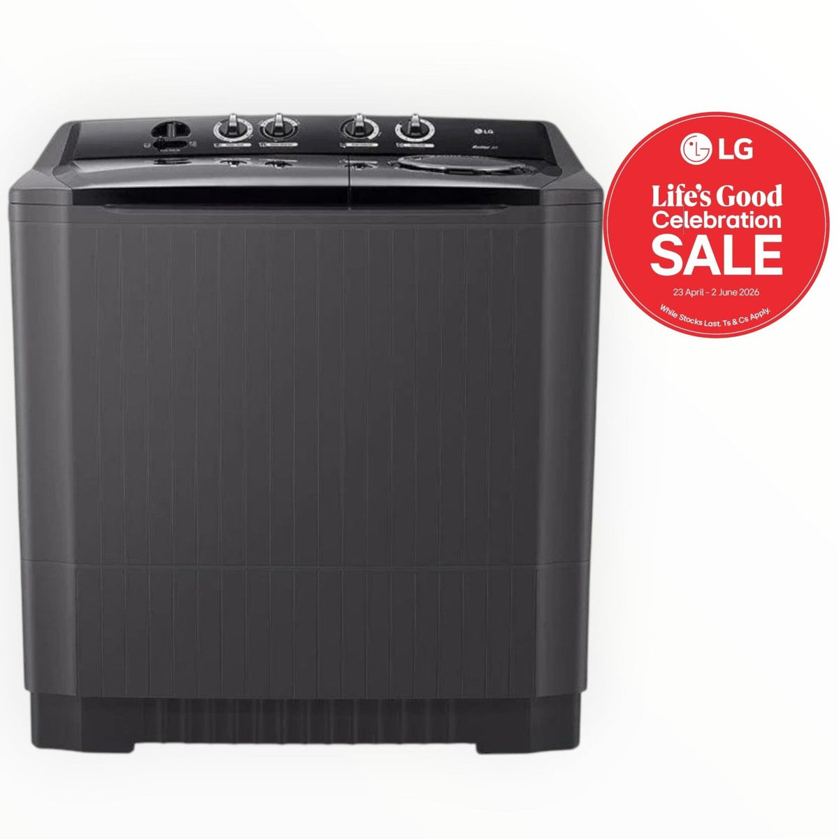 LG 15kg Black Finish Twin Tub TT1561RWPT