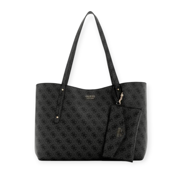 Guess Women Bag Brenton Tote Coal Black LG964823.