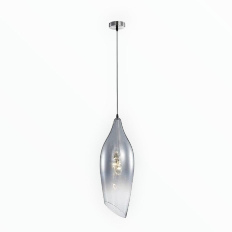 Brightstar WYN-PEN553/1 SMOKE Satin Nickel Pendant with Smoke Colour Glass Smoke