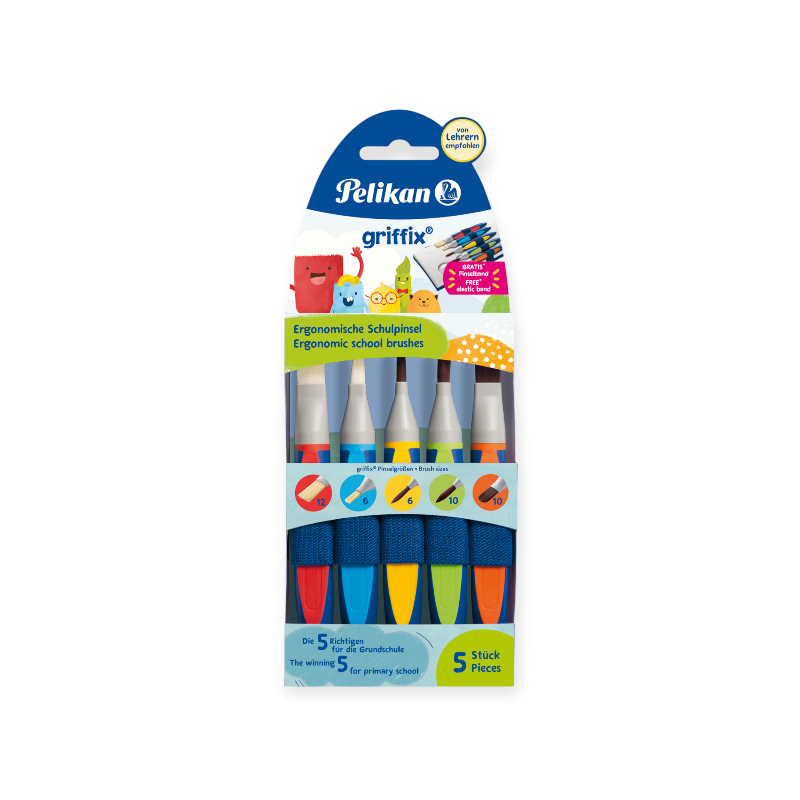 Pelikan Griffix School Brush Set With Brush Band 5-Piece Set 700733