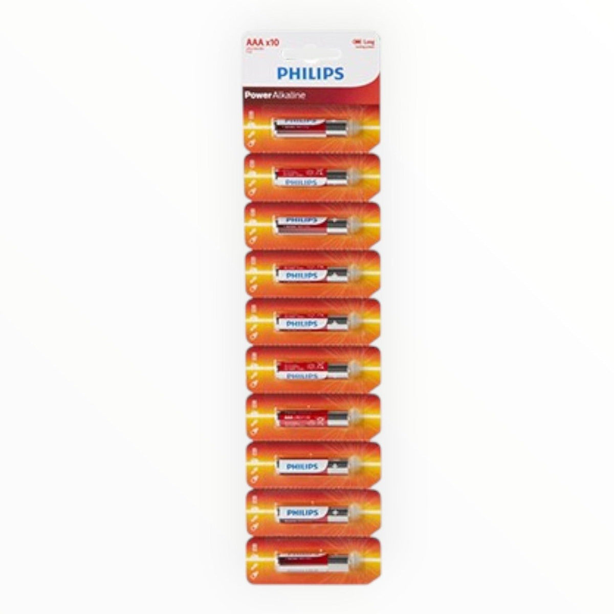PHILIPS AAA 10 Units of Power Alkaline Batteries AV707 AAA LR03P10TS/97.