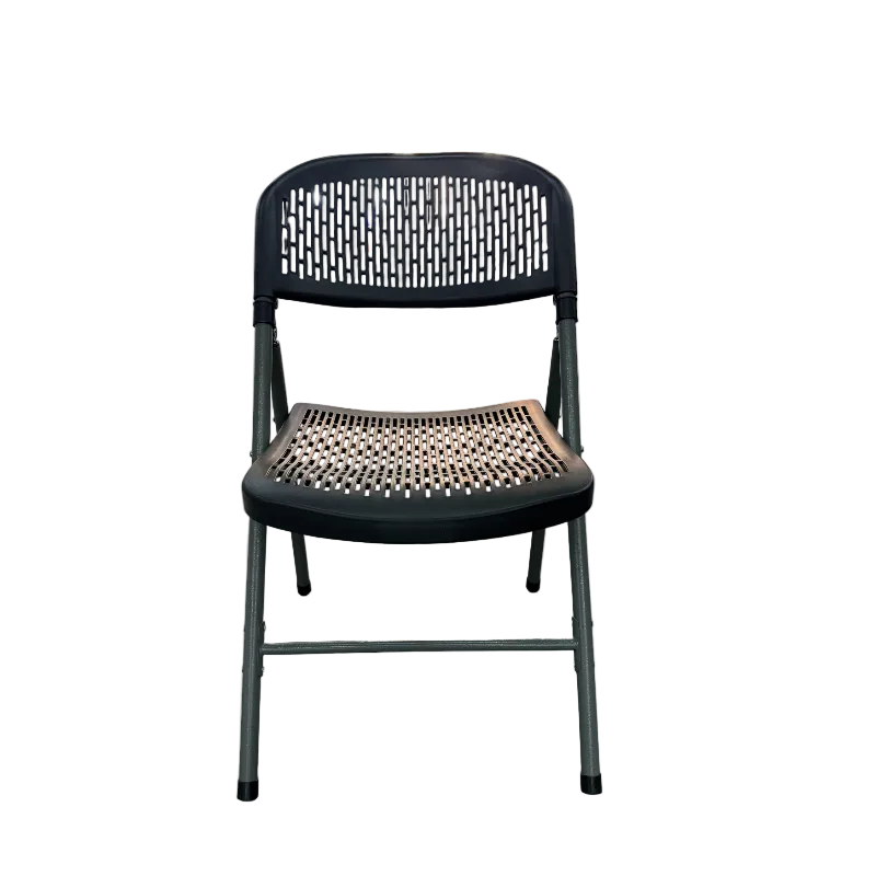 Plastic Summer Heavy Duty Folding Chair Black