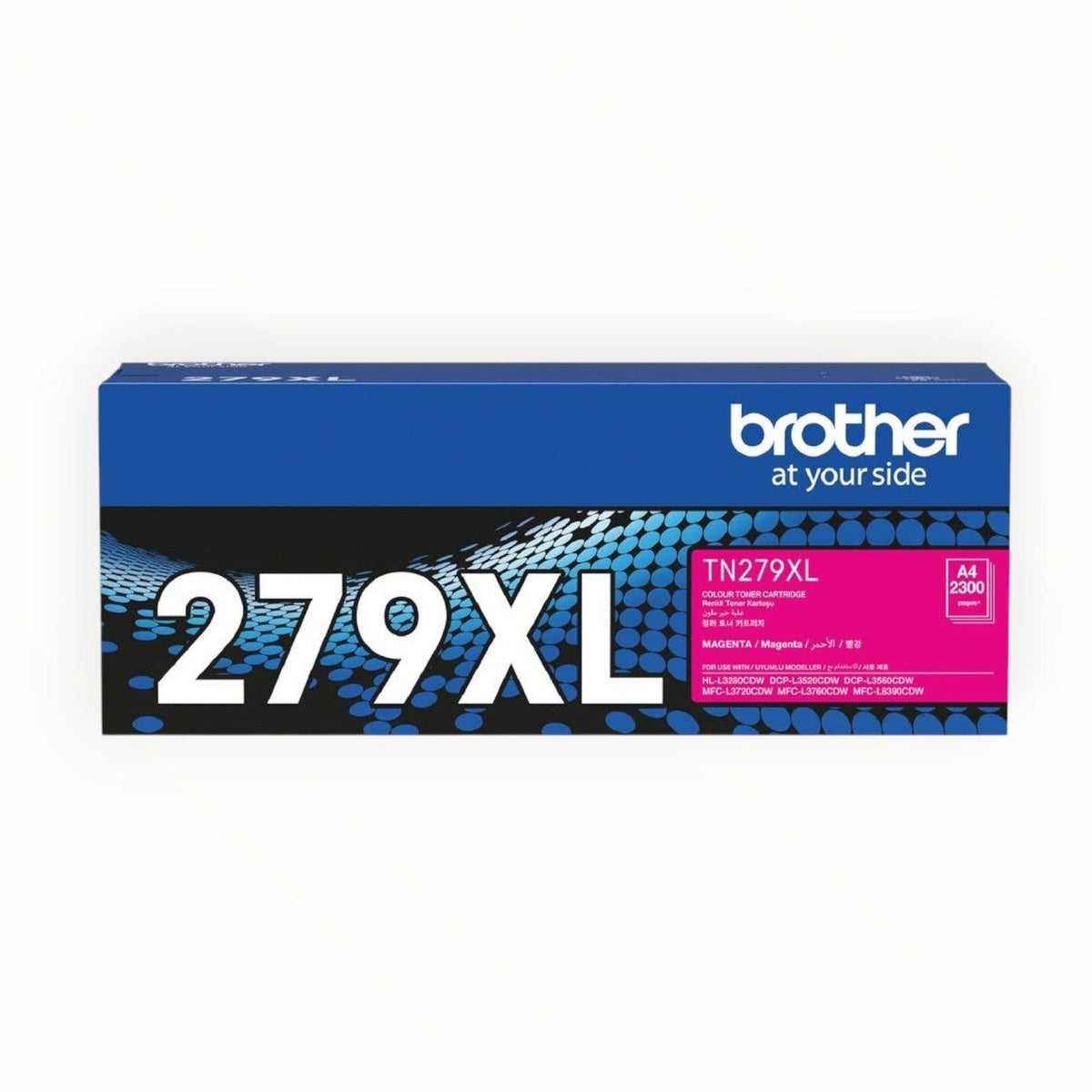 Brother TN-279XL Extra High Yield Toner Cartridge Series (B, C, M, Y).