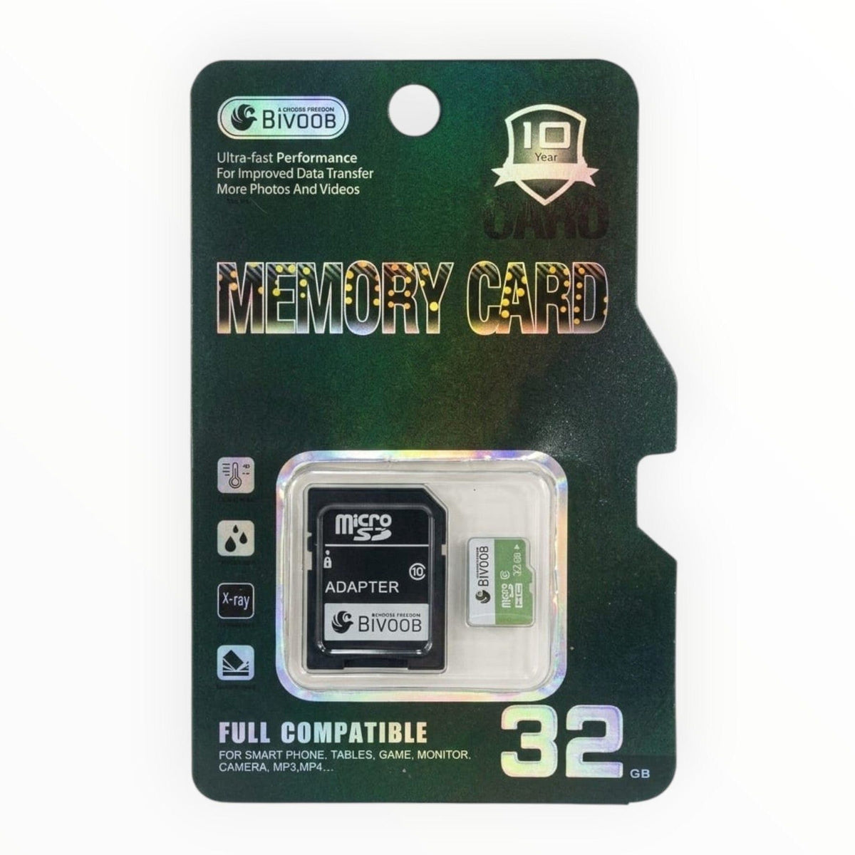 BiVOOB 32GB Class 10 MicroSD Card with SD Adapter.