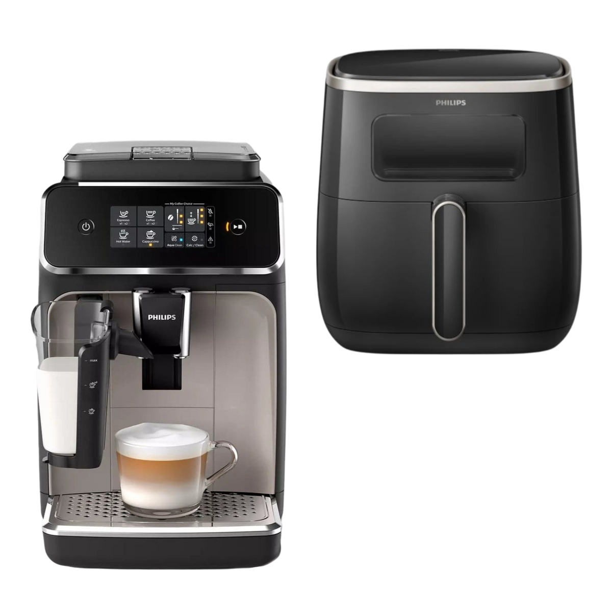 Philips 2200 Series Fully Automatic Espresso Machines EP2235/40 & Philips 3000 Series XL 1.2kg Digital Airfryer 5.6L HD9257/80
