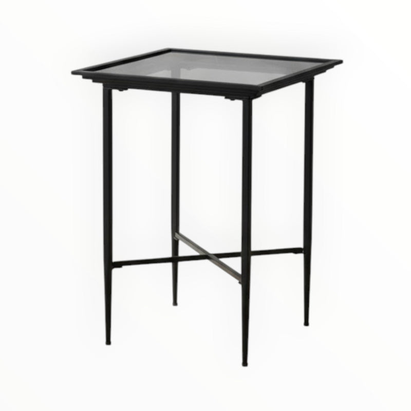 Sadie Side Table Metal & Glass 500x500x655mm