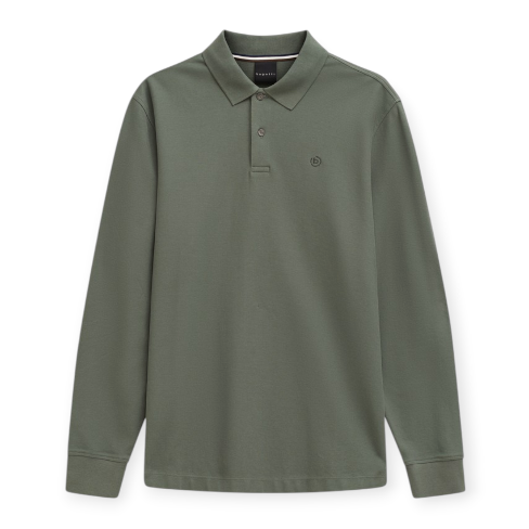 Bugatti Long Sleeve Polo Sweat Shirt Moss 8130/85030D.