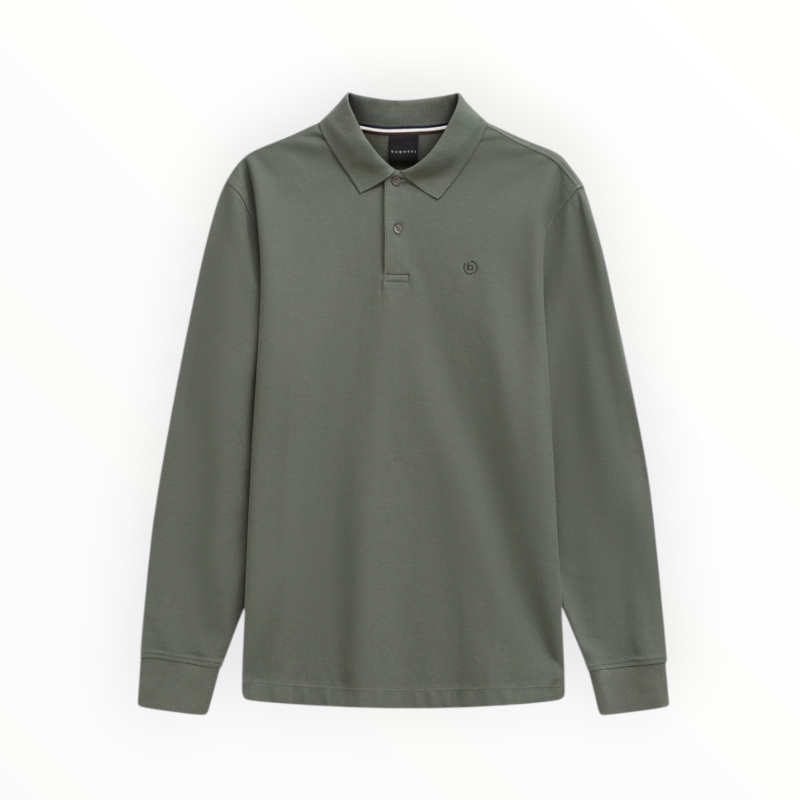 Bugatti Long Sleeve Polo Sweat Shirt Moss 8130/85030D.