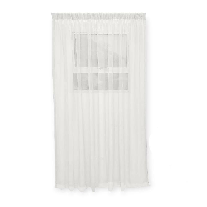 SH Whittaker Taped Sheer Voile Ready Made White Crystal Straps 3088-325
