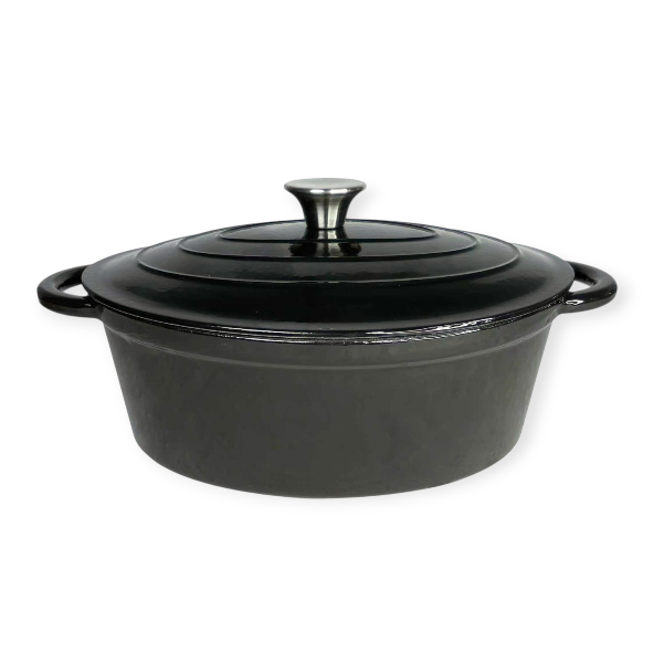 CH Cast Iron Oval Pot 30cm Black CH1354.