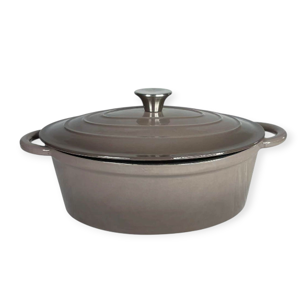 CH Cast Iron Oval Pot 30cm Grey CH1356