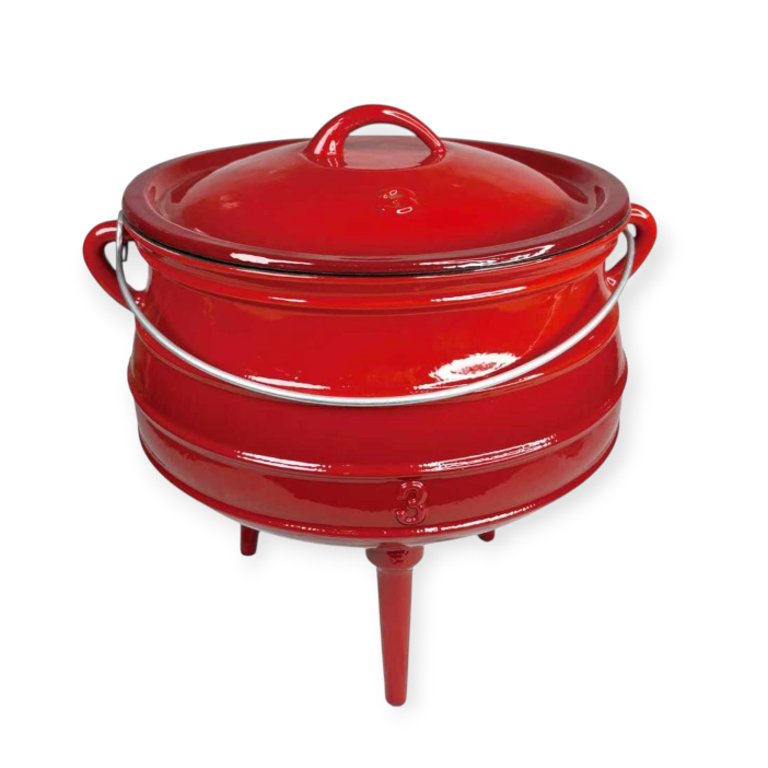 CH Cast Iron 3 Leg Potjie Pot Red CH1357.