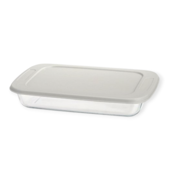 CH Rectangular Glass Casserole Grey 3L CH1125.