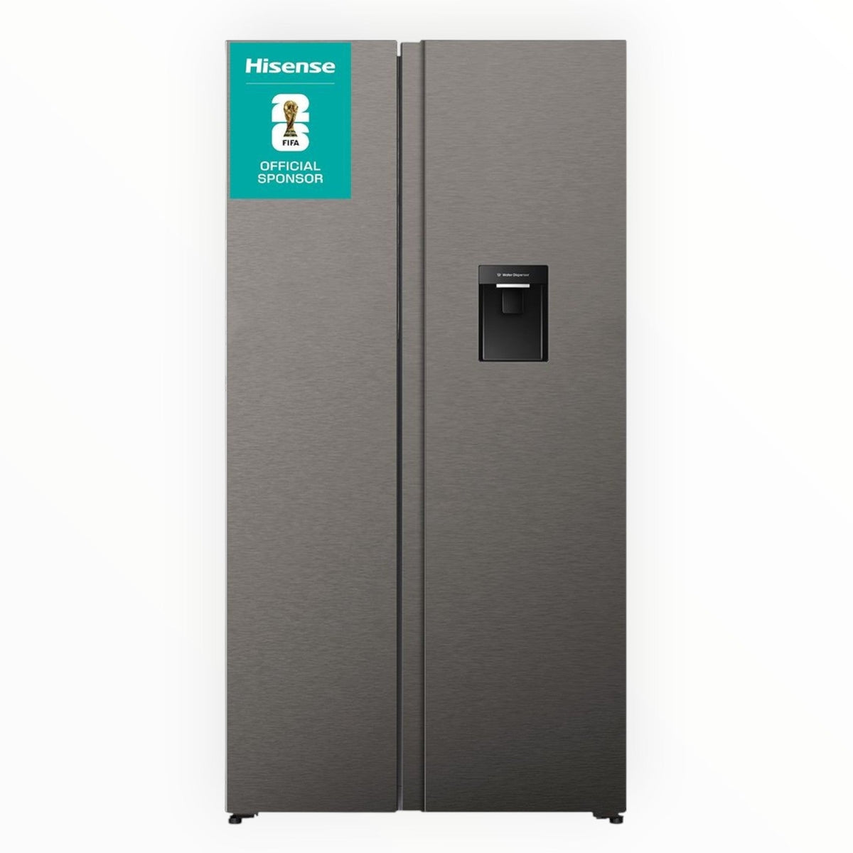 Hisense H680SIT-WD 541L Side-by-Side Refrigerator Titanium Silver.