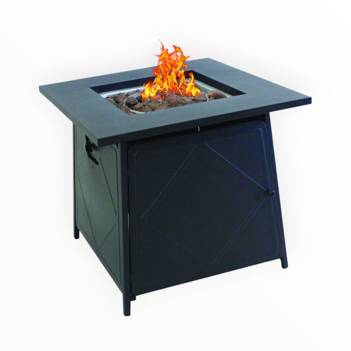 Alva Firetable Outdoor Gas Heater With Lava Rocks and Lid GFT005.