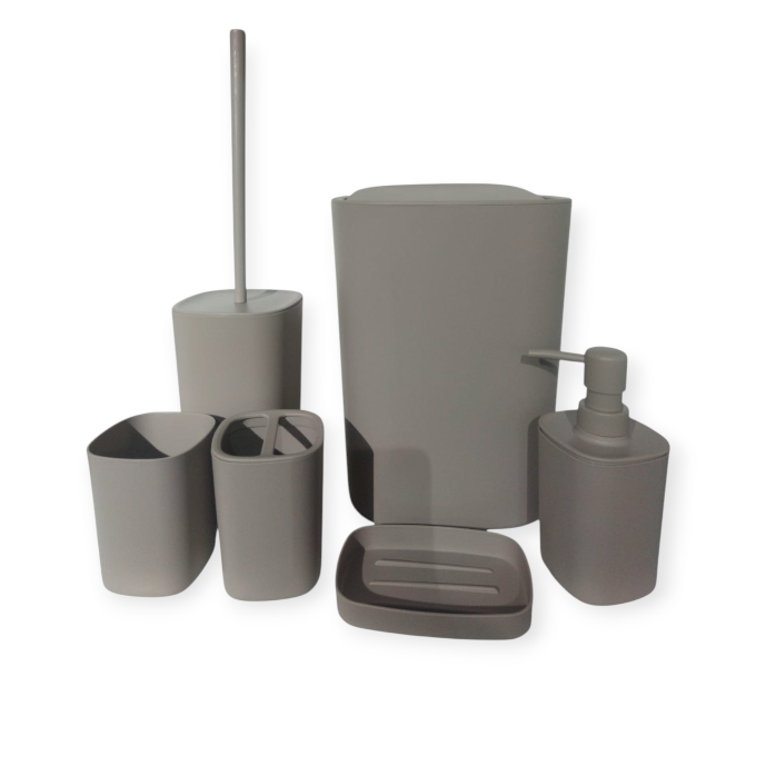 CH Plastic Bathroom Set 6 Piece Beige CH1363-N